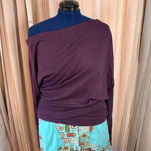 Wet Seal Purple off the shoulder Long Sleeve top Size Medium